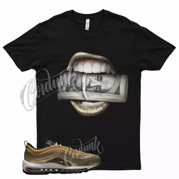 Black ROLL T Shirt for N Air Max 97 Cracked Gold Metallic DMP 6 Jezsport.com