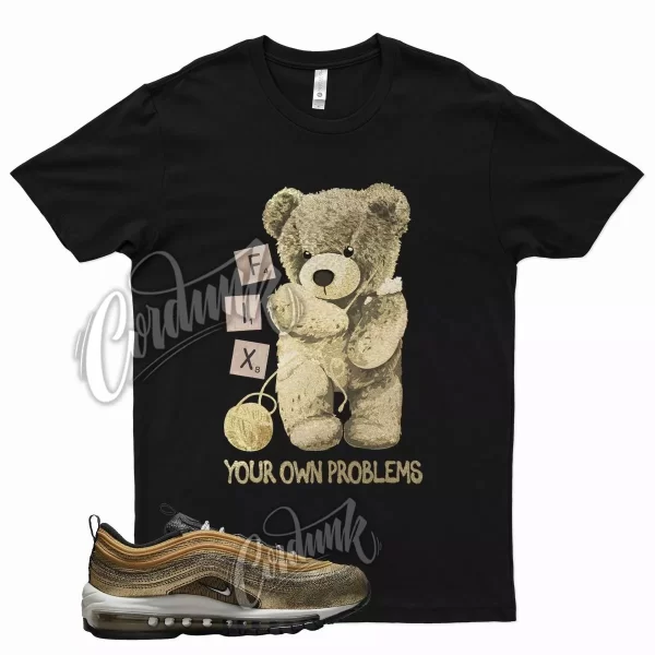 Black FIX T Shirt for N Air Max 97 Cracked Gold Metallic DMP 6 Jezsport.com