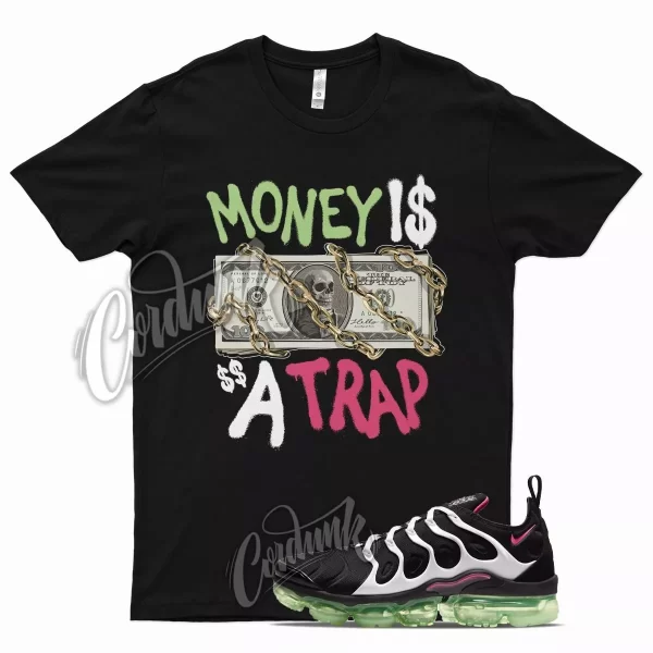 Black TRAP T Shirt for N Air VaporMax Plus White Lime Glow Hyper Pink Jezsport.com