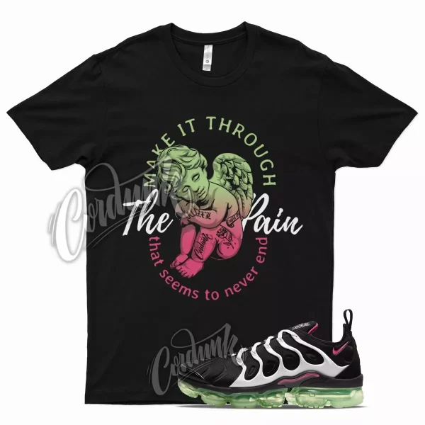 Black TP T Shirt for N Air VaporMax Plus White Lime Glow Hyper Pink Jezsport.com