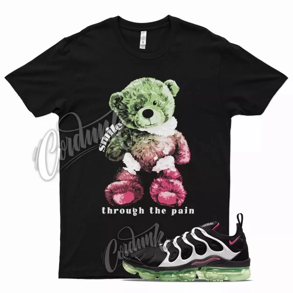 Black SMILE T Shirt for N Air VaporMax Plus White Lime Glow Hyper Pink Jezsport.com