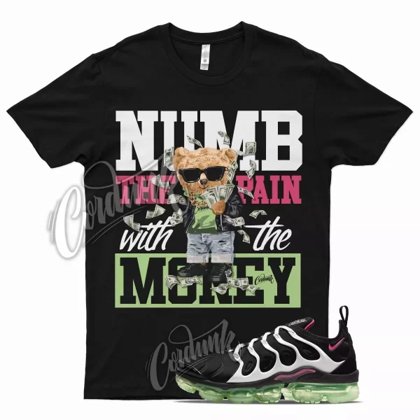 Black NUMB T Shirt for N Air VaporMax Plus White Lime Glow Hyper Pink Jezsport.com