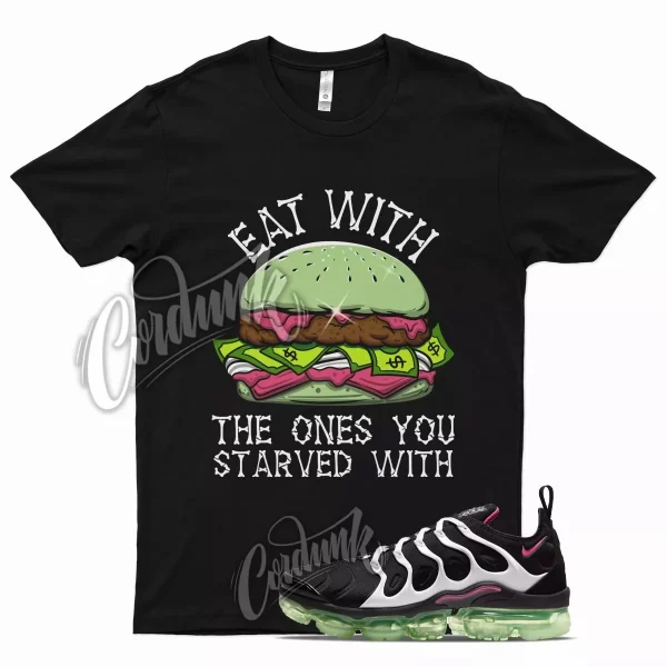 Black EAT T Shirt for N Air VaporMax Plus White Lime Glow Hyper Pink Jezsport.com