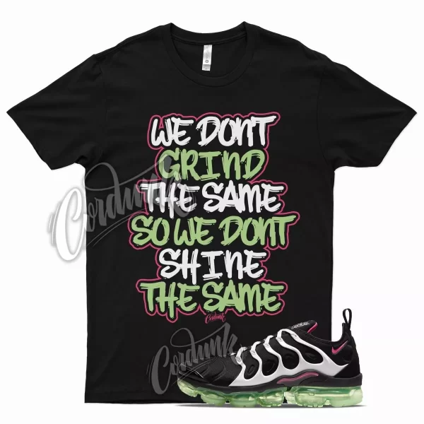 Black GRIND T Shirt for N Air VaporMax Plus White Lime Glow Hyper Pink Jezsport.com