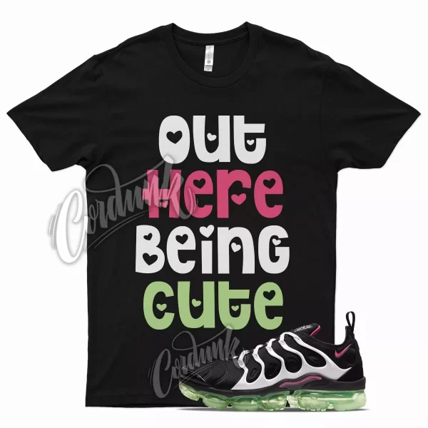 Black CUTE T Shirt for N Air VaporMax Plus White Lime Glow Hyper Pink Jezsport.com