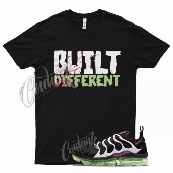 Black BUILT T Shirt for N Air VaporMax Plus White Lime Glow Hyper Pink Jezsport.com