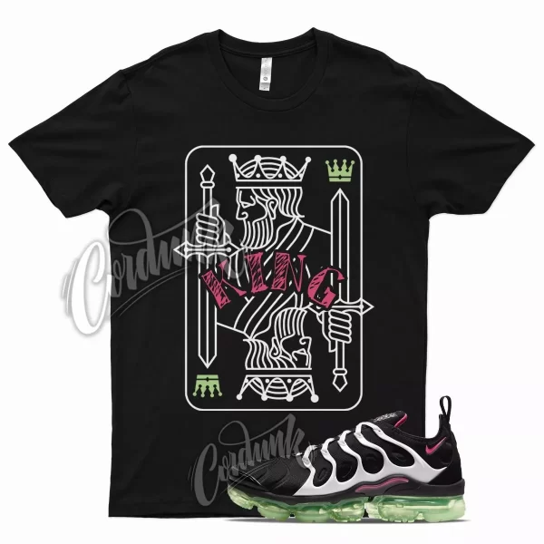 Black KING T Shirt for N Air VaporMax Plus White Lime Glow Hyper Pink Jezsport.com