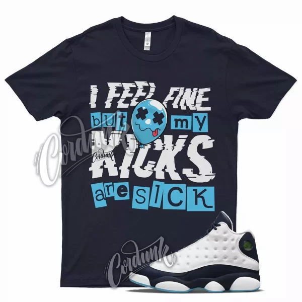 Navy SICK V2 T Shirt for J1 13 Obsidian Powder Blue Carolina Navy UNC Chill Jezsport.com