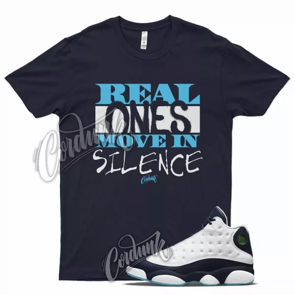 Navy REAL T Shirt for J1 13 Obsidian Powder Blue Carolina Navy UNC Chill Jezsport.com