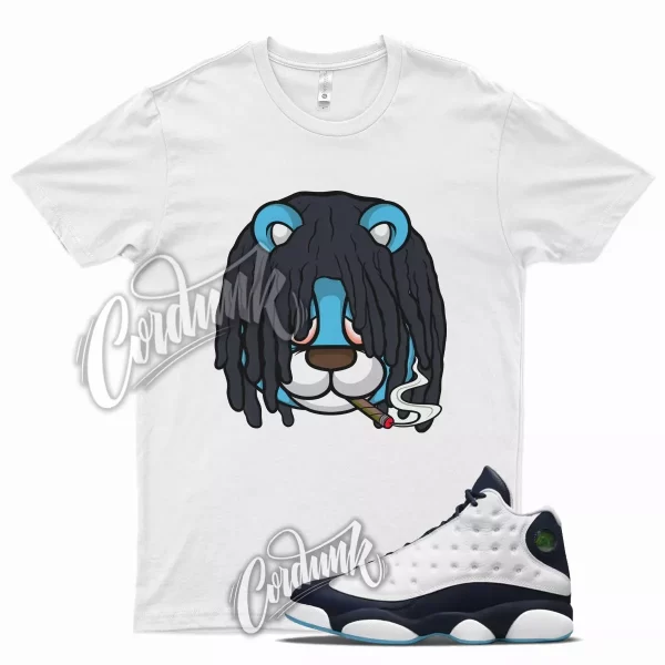 White DREAD T Shirt for J1 13 Obsidian Powder Blue Carolina Navy UNC Chill Jezsport.com