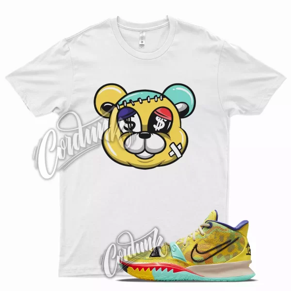 White STITCH Shirt for Kyrie 7 1 World People Yellow Strike Green Bright Crimson Jezsport.com