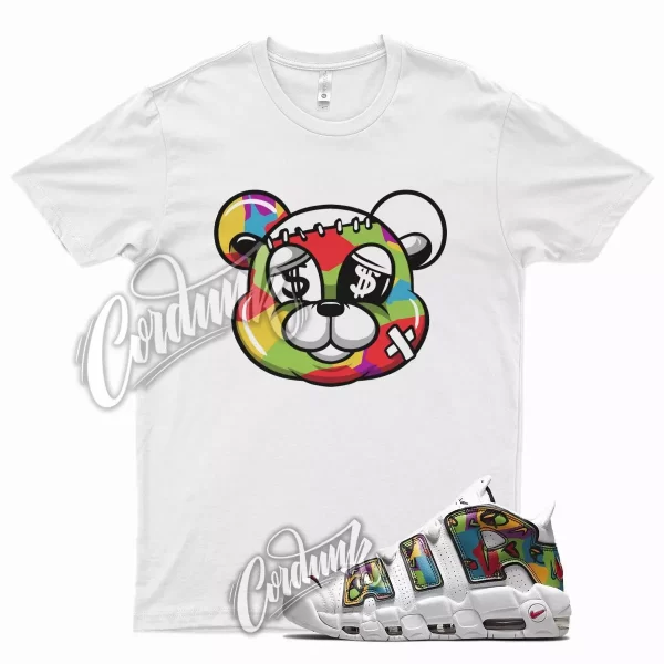 White STITCH Shirt for N Air More Uptempo Peace Love University Gold Jezsport.com