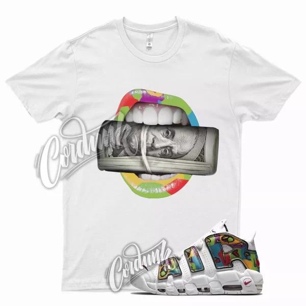 White ROLL T Shirt for N Air More Uptempo Peace Love University Gold Jezsport.com