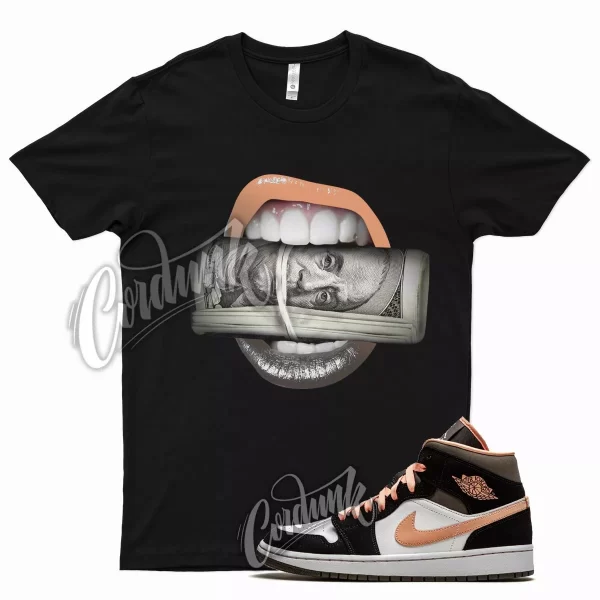 Black ROLL T Shirt for Air J1 1 Peach Mocha Apricot Agate Brown Jezsport.com