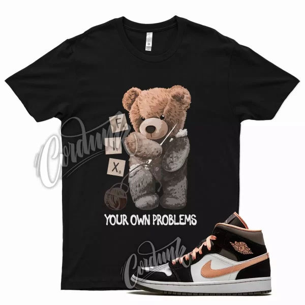 Black FIX T Shirt for Air J1 1 Peach Mocha Apricot Agate Brown Jezsport.com