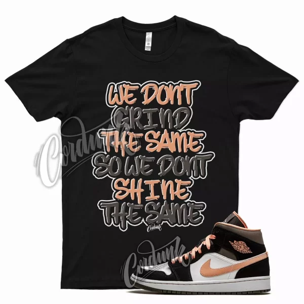 Black GRIND T Shirt for Air J1 1 Peach Mocha Apricot Agate Brown Jezsport.com