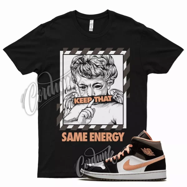 Black ENERGY T Shirt for Air J1 1 Peach Mocha Apricot Agate Brown Jezsport.com