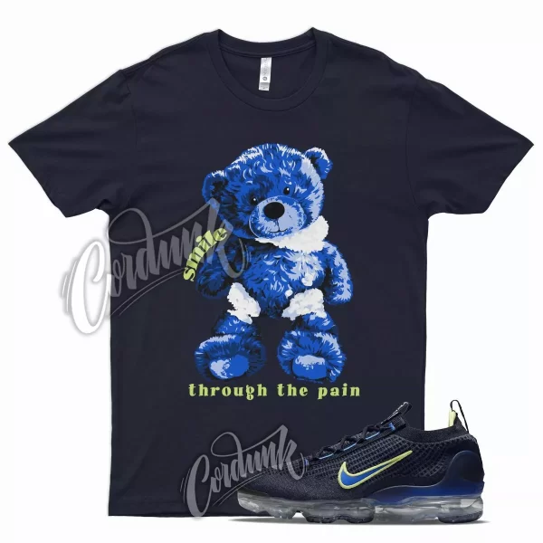 Navy SMILE T Shirt for N Air Vapormax FK Flyknit Obsidian Racer Blue Lemon Jezsport.com