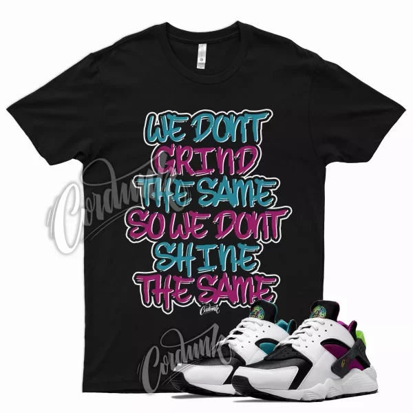 Black GRIND T Shirt for N Huarache White University Red Spruce Teal Magenta Jezsport.com