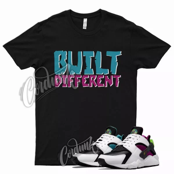 Black BUILT T Shirt for N Huarache White University Red Spruce Teal Magenta Jezsport.com