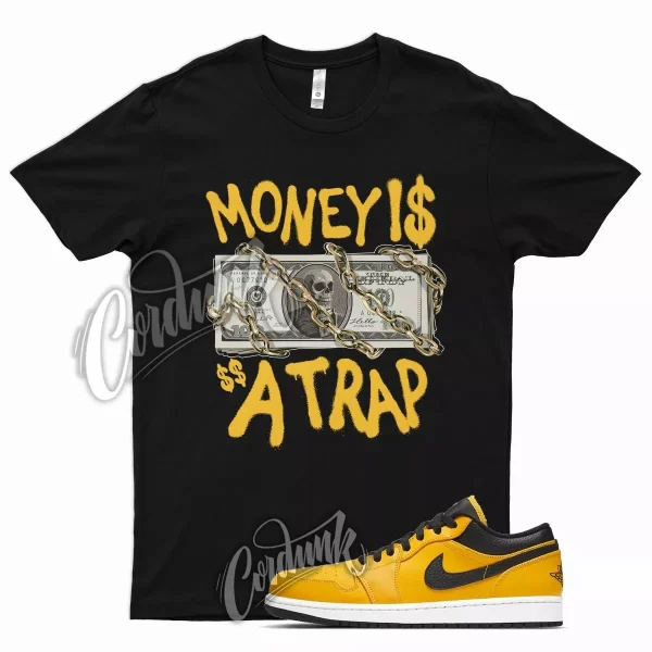 Black TRAP T Shirt for Air J1 1 Low University Gold Pollen White Jezsport.com