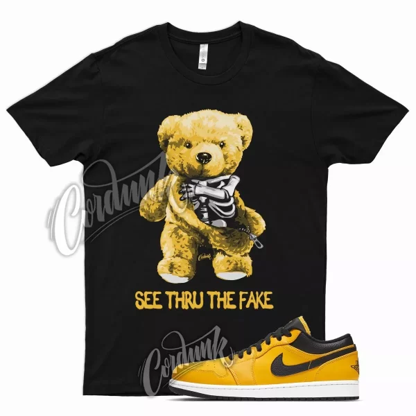 Black THRU T Shirt for Air J1 1 Low University Gold Pollen White Jezsport.com