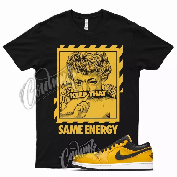 Black ENERGY T Shirt for Air J1 1 Low University Gold Pollen White Jezsport.com