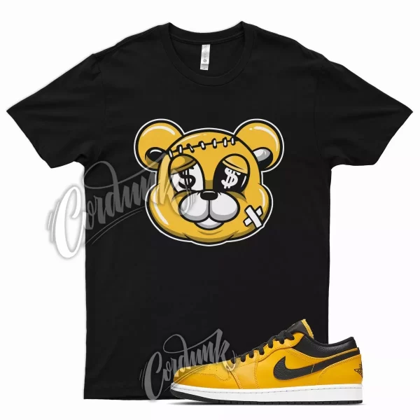 Black STITCH T Shirt for Air J1 1 Low University Gold Pollen White Jezsport.com