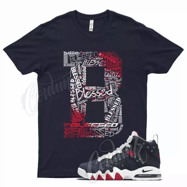 Navy BLESSED Shirt for N Air Max2 CB 94 Max 2 FIBA Flight 12 Gym Red Obsidian Jezsport.com