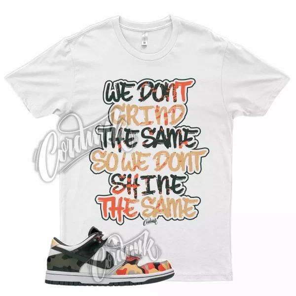 WHT GRIND T Shirt for N Dunk Low Sail Multi Camo Vintage Green Total Orange Jezsport.com