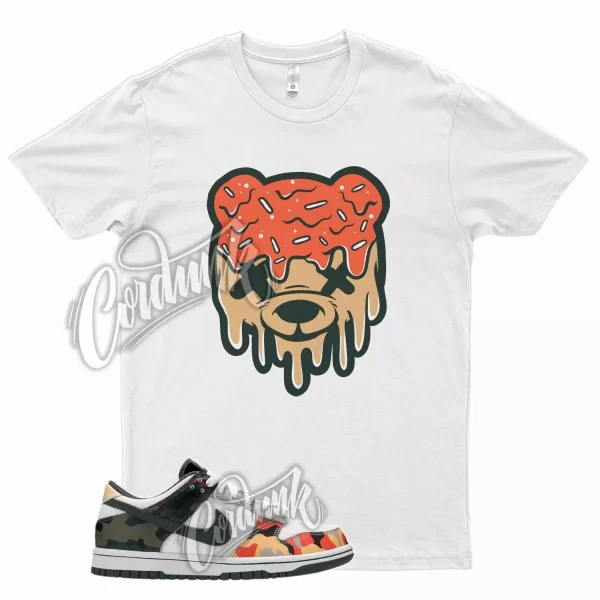 WHT DRIPPY T Shirt for N Dunk Low Sail Multi Camo Vintage Green Total Orange Jezsport.com