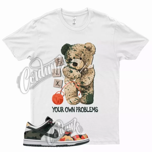 WHT FIX T Shirt for N Dunk Low Sail Multi Camo Vintage Green Total Orange Jezsport.com