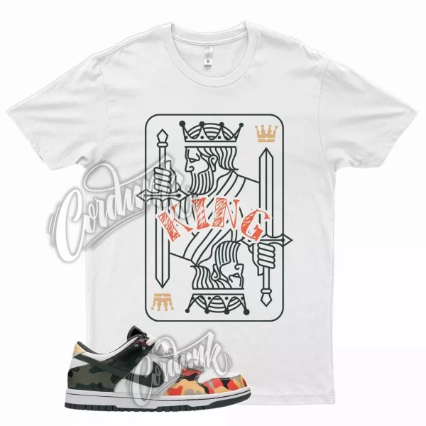 WHT KING T Shirt for N Dunk Low Sail Multi Camo Vintage Green Total Orange Jezsport.com