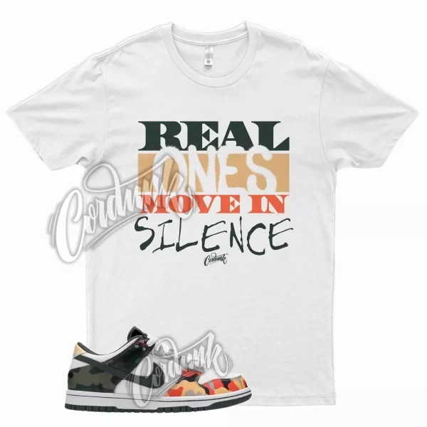 WHT REAL T Shirt for N Dunk Low Sail Multi Camo Vintage Green Total Orange Jezsport.com