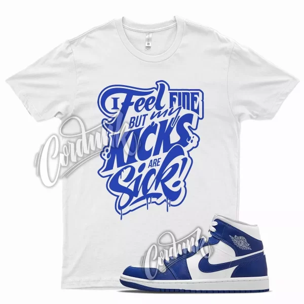 White SICK T Shirt for J1 1 Mid Hyper Royal Blue Game Jezsport.com