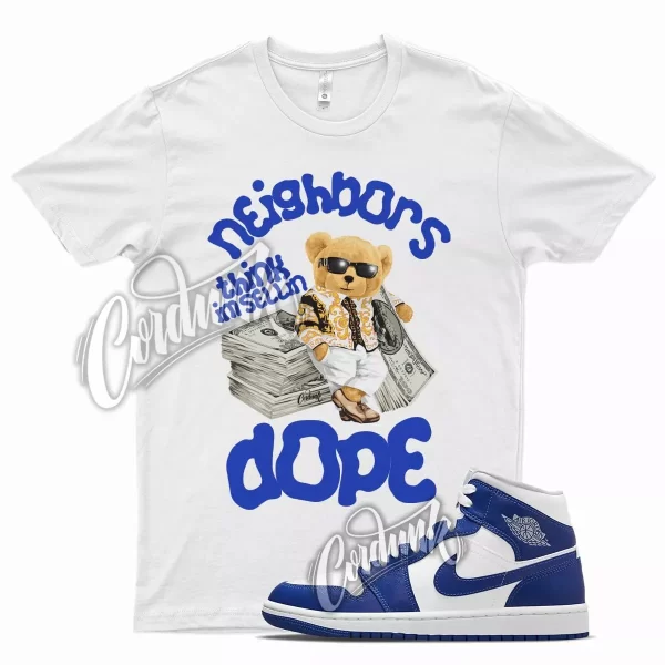 White SELLIN T Shirt for J1 1 Mid Hyper Royal Blue Game Jezsport.com