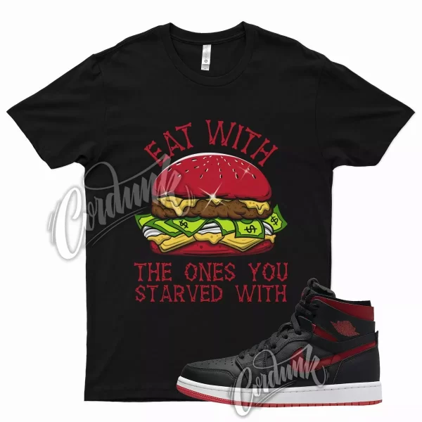 Black EAT Shirt for J1 1 Zoom Comfort WMNS Bred University Red Varsity Jezsport.com