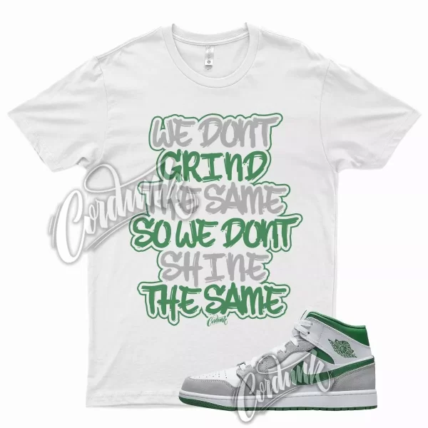 White GRIND Shirt for J1 1 Mid Grey Green Dunk Air Max Vapormax Jezsport.com