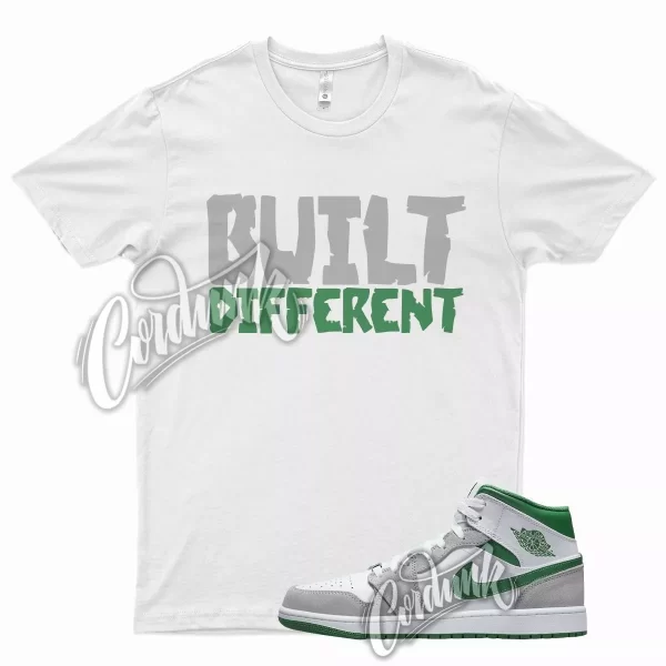 White BUILT Shirt for J1 1 Mid Grey Green Dunk Air Max Vapormax Jezsport.com