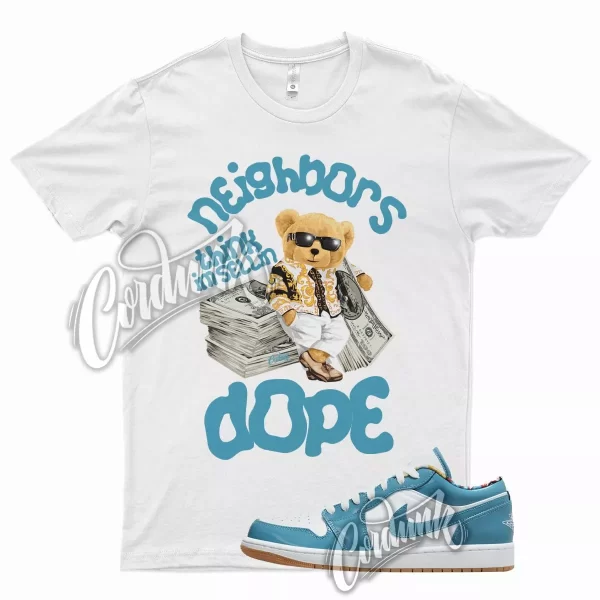 White SELLIN T Shirt for Air J1 1 Low Teal Aqua Blue All Star Chlorine Jezsport.com