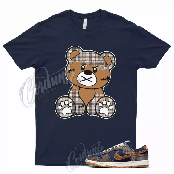 BEAR T Shirt for Dunk Low Tweed Corduroy Midnight Navy Ale Baroque Brown Tartan Jezsport.com