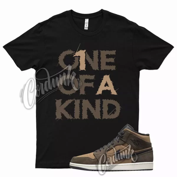 Black 1OAK T Shirt for Air J1 1 Mid Brown Earth Tone Mocha 10 Chocolate Jezsport.com