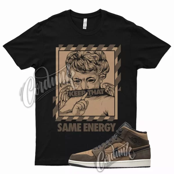 Black ENERGY T Shirt for Air J1 1 Mid Brown Earth Tone Mocha 10 Chocolate Jezsport.com