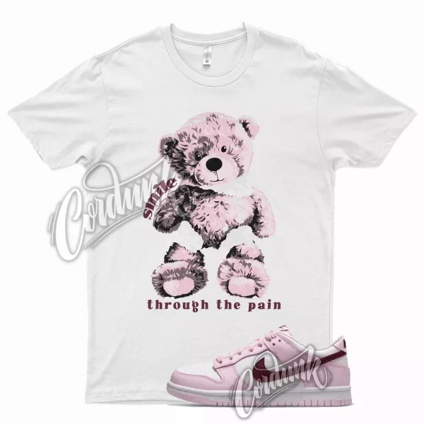 White SMILE T Shirt for Dunk Low Pink Foam Love Letter Valentine's Day Arctic Jezsport.com