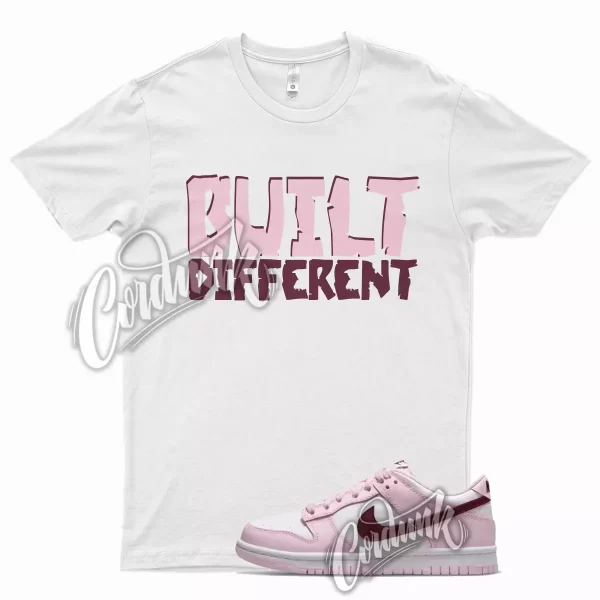 White BUILT T Shirt for Dunk Low Pink Foam Love Letter Valentine's Day Arctic Jezsport.com