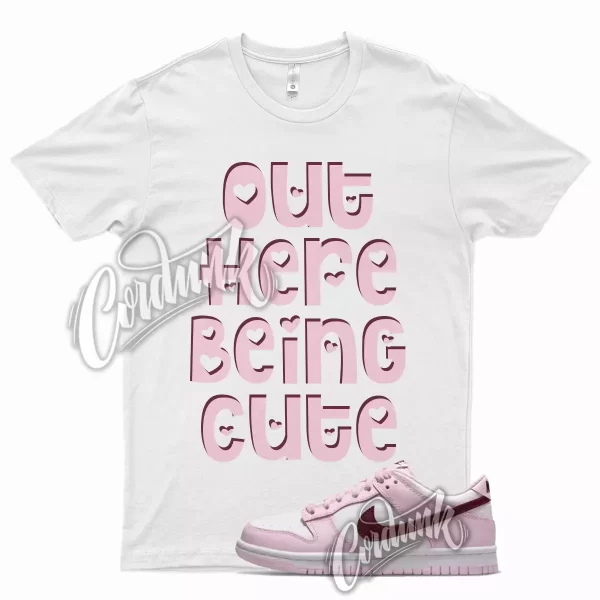 White CUTE T Shirt for Dunk Low Pink Foam Love Letter Valentine's Day Arctic Jezsport.com