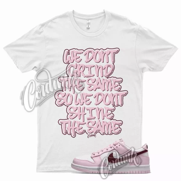 White GRIND T Shirt for Dunk Low Pink Foam Love Letter Valentine's Day Arctic Jezsport.com