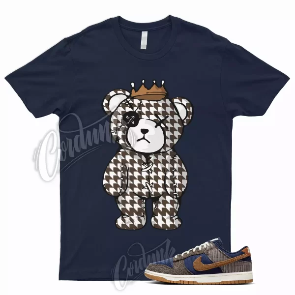 CROWN T Shirt for Dunk Low Tweed Corduroy Midnight Navy Ale Baroque Brown Tartan Jezsport.com