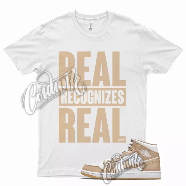 White RRR T Shirt for Air J1 1 Mid Hemp Gum Yellow Jezsport.com