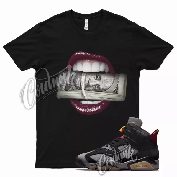 Black ROLL Shirt for Air J1 6 Bordeaux Graphite Dark Grey Maroon Charcoal Jezsport.com